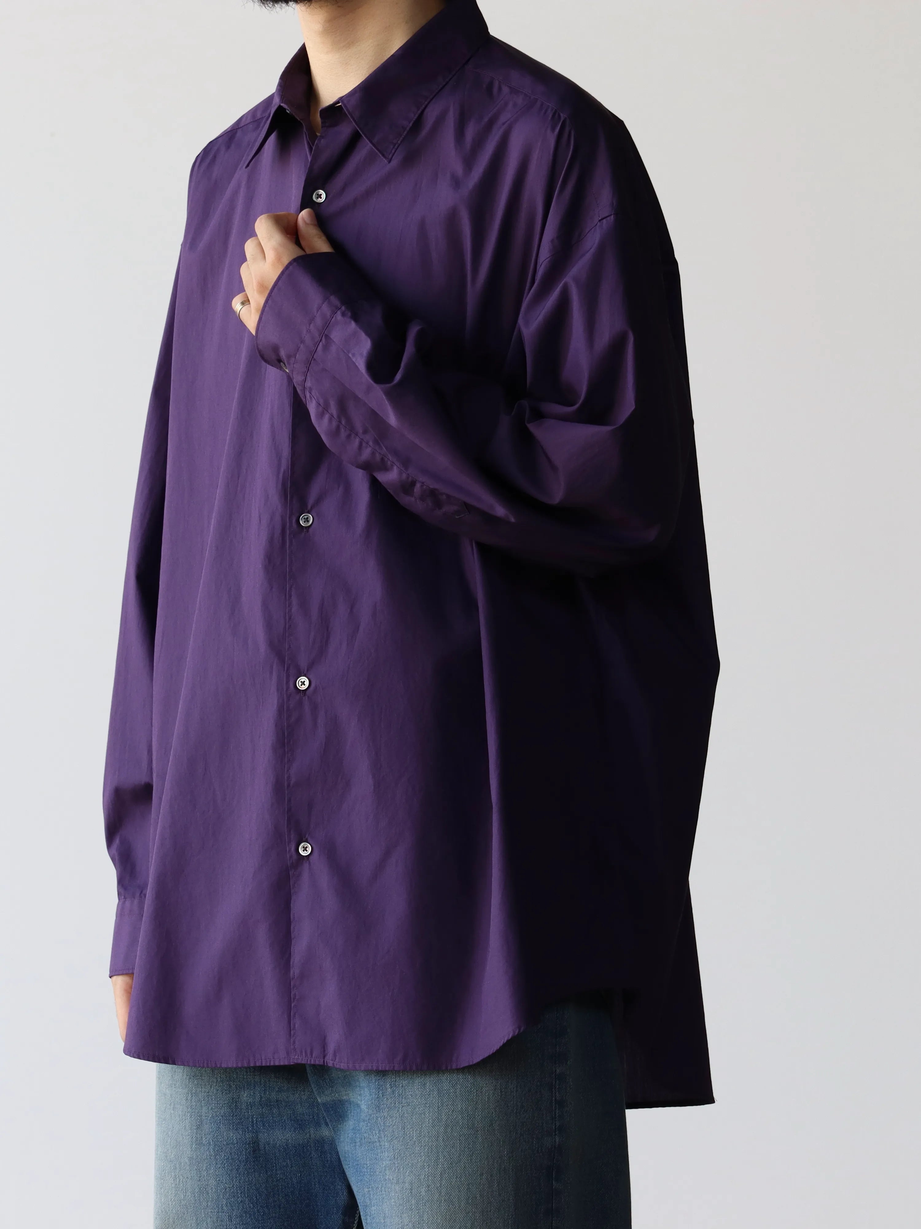 Graphpaper Broad L/S Oversized Regular Collar Shirt PURPLE