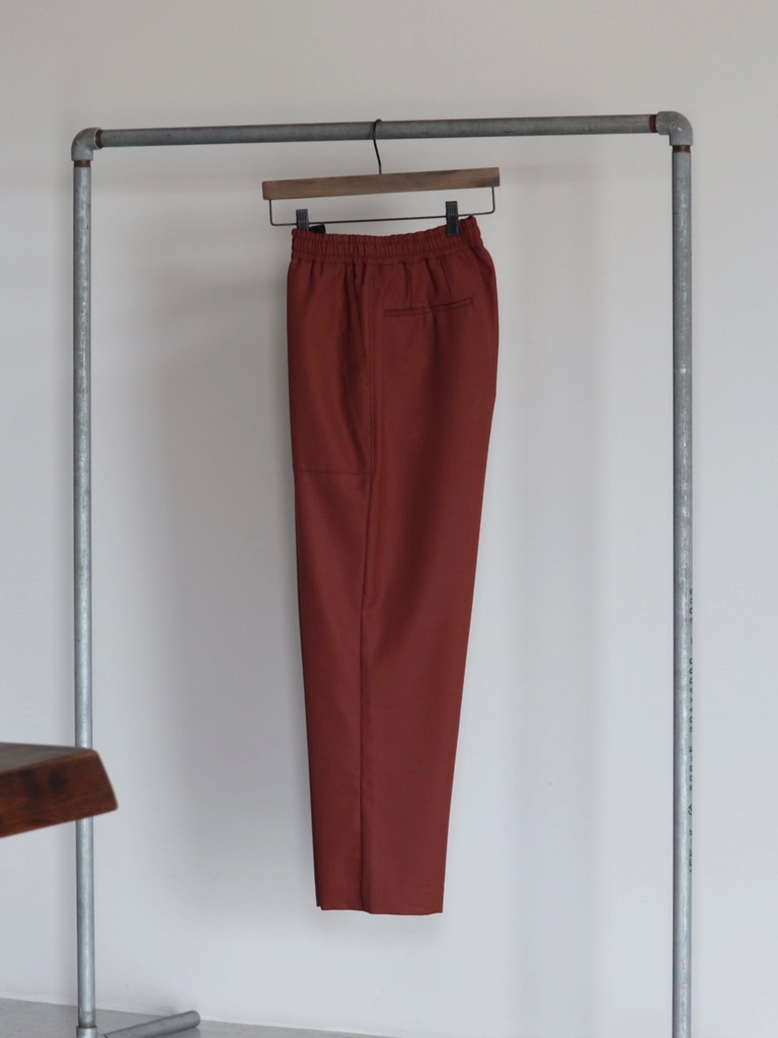 山内 | ウールメッシュクロス・ワイドシルエットパジャマパンツ red ocher