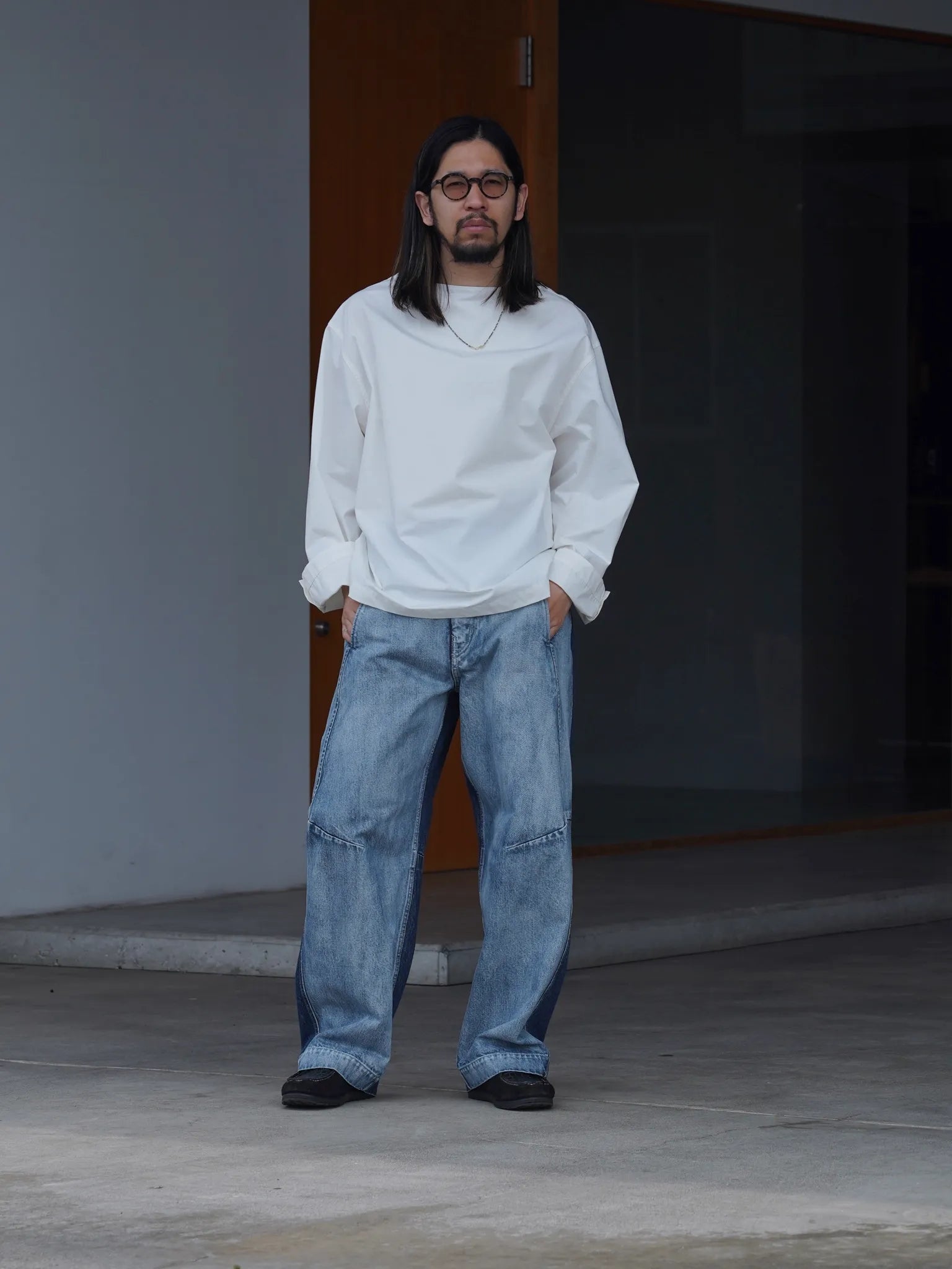 nonnotte Draping Big Basque Shirt White | CASANOVA&CO (カサノヴァ