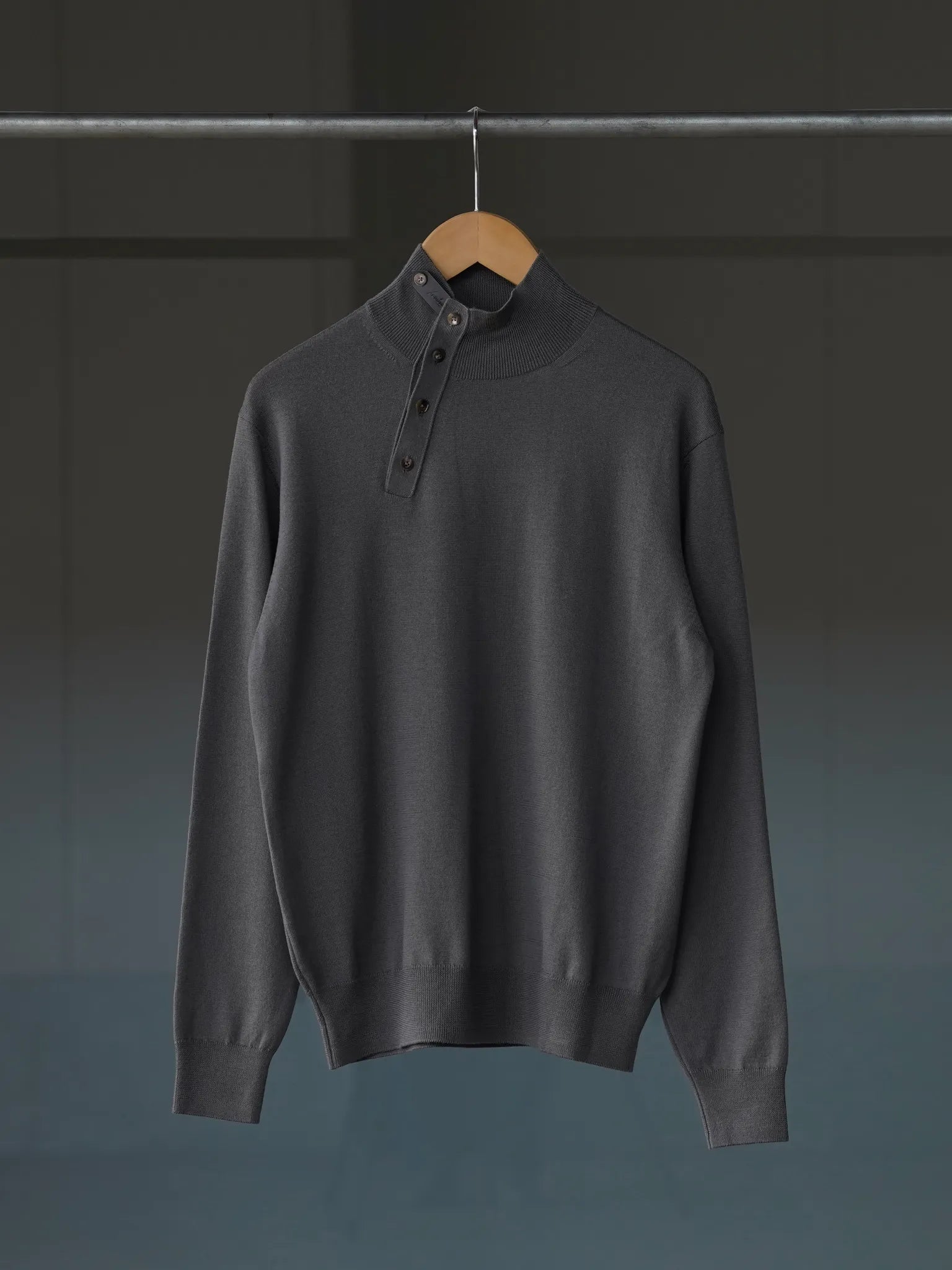 IRENISA WOOL HIGH-NECK KINIT PULLOVER STONE GRAY | CASANOVA&CO 