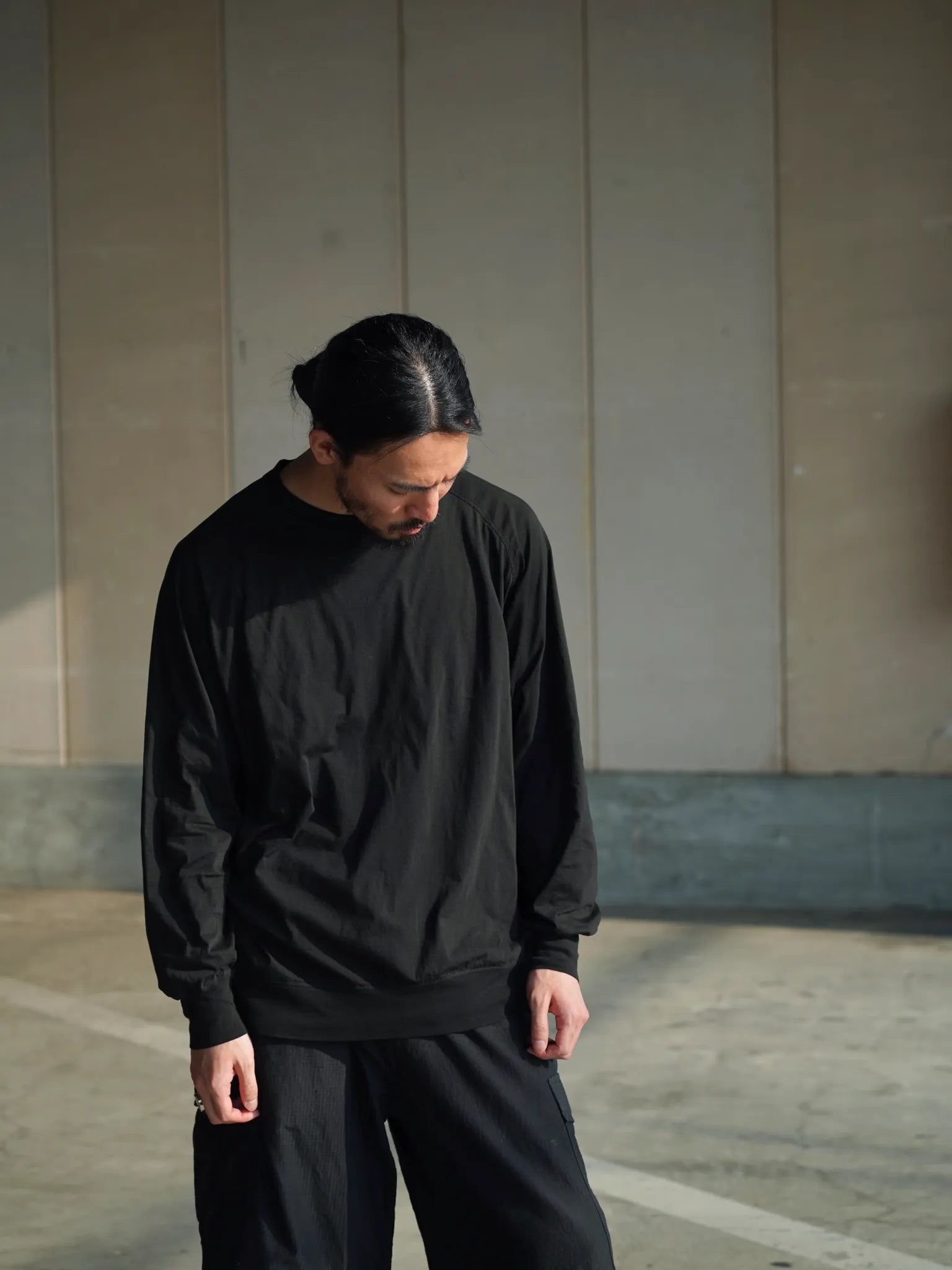 COMOLI THINコットン クルーネック BLACK | CASANOVA&CO (カサノヴァ