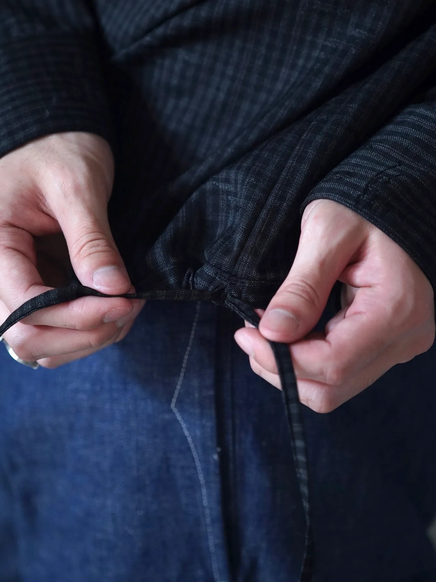 nonnotte | Draping Overlap Shirt Trace Bird Plaid