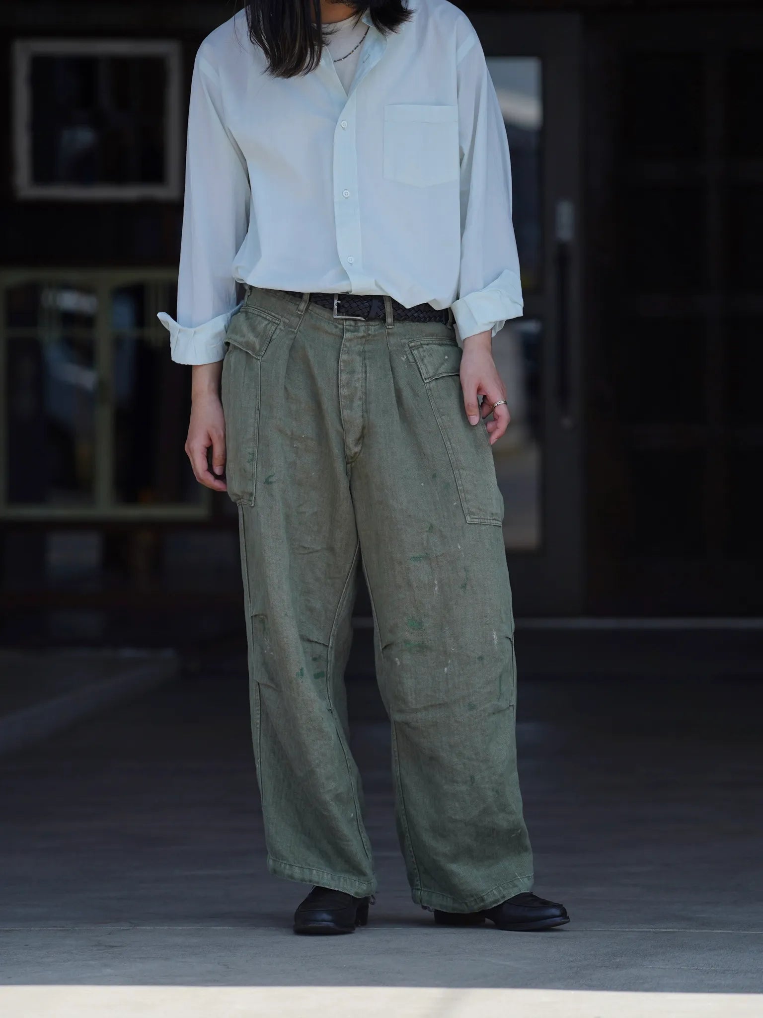 HERILL HBT Linen Cargopants Olivedrab | CASANOVA&CO (カサノヴァ
