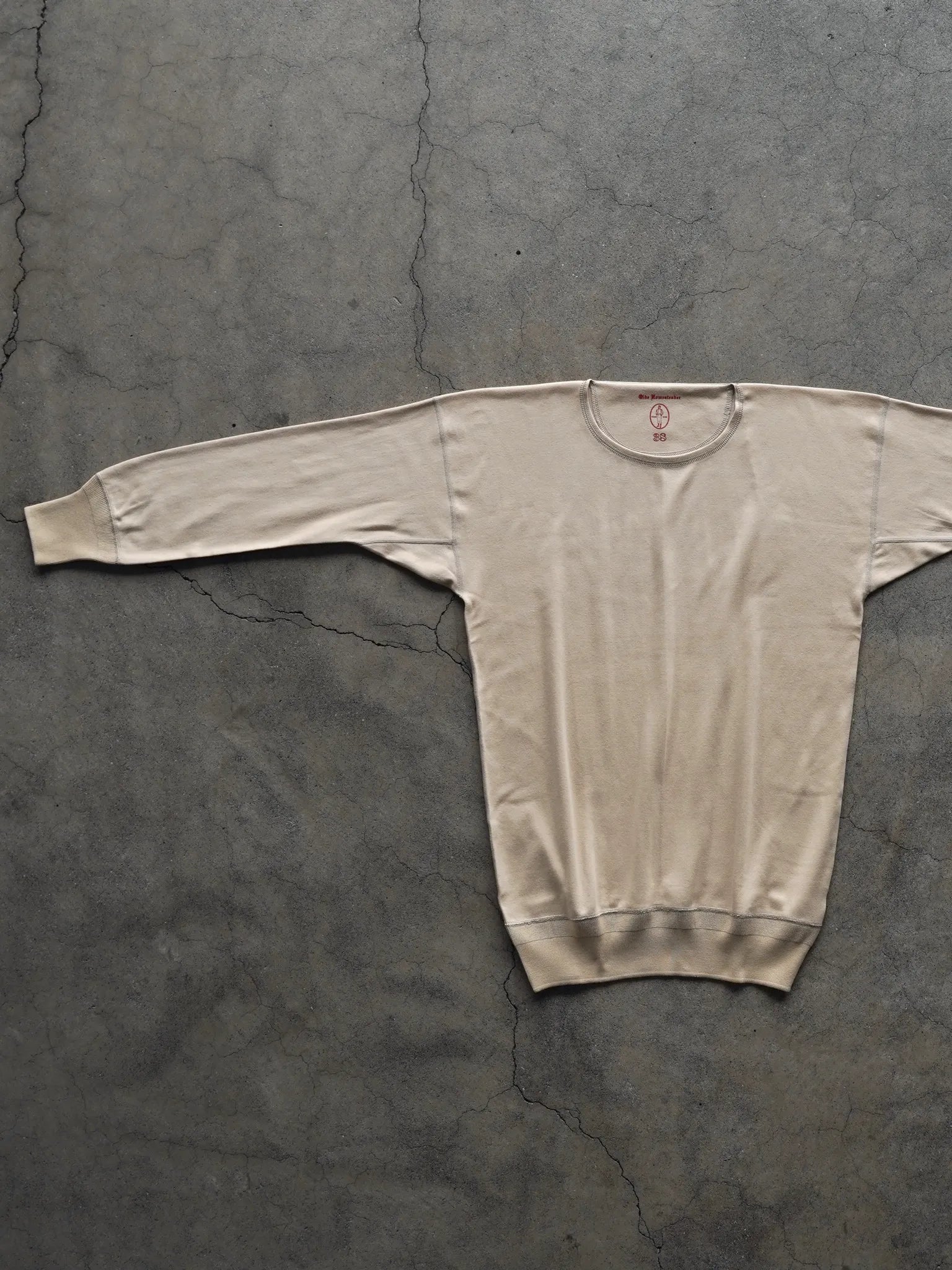 OLDE HOMESTEADER INTERLOCK CREWNECK L/S CHAMPAGNE | CASANOVA&CO 