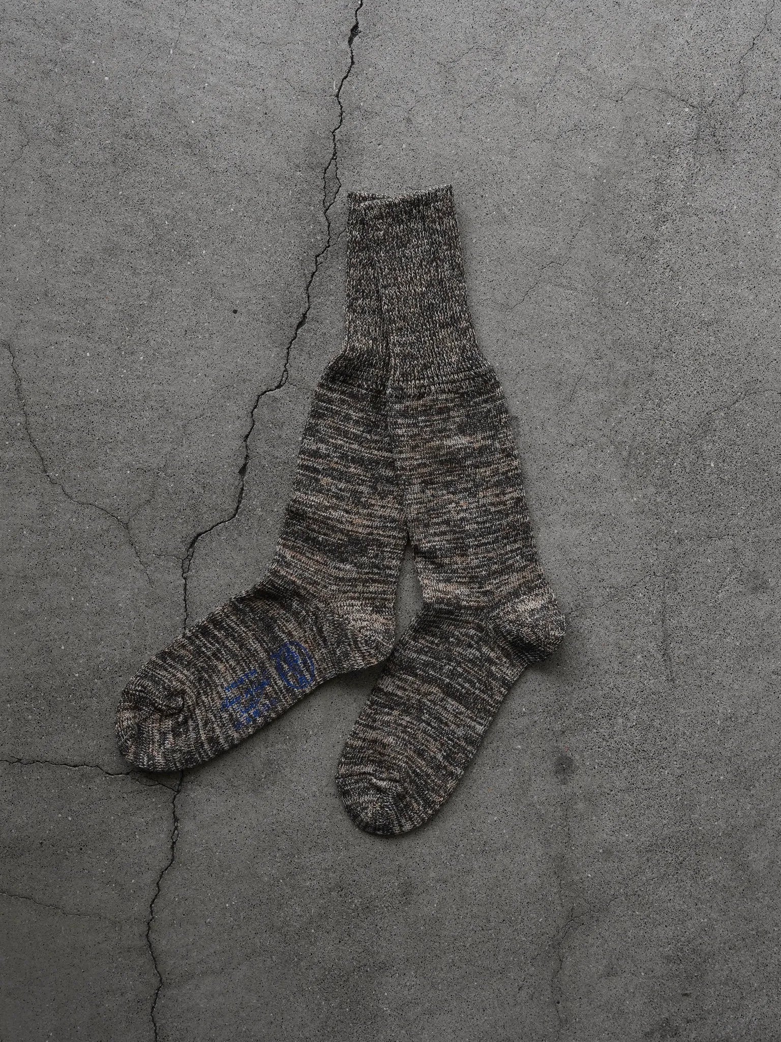 OLDE HOMESTEADER YOUTH TWEEDISH JERSEY CREW SOCKS DARK BLUE×DARK
