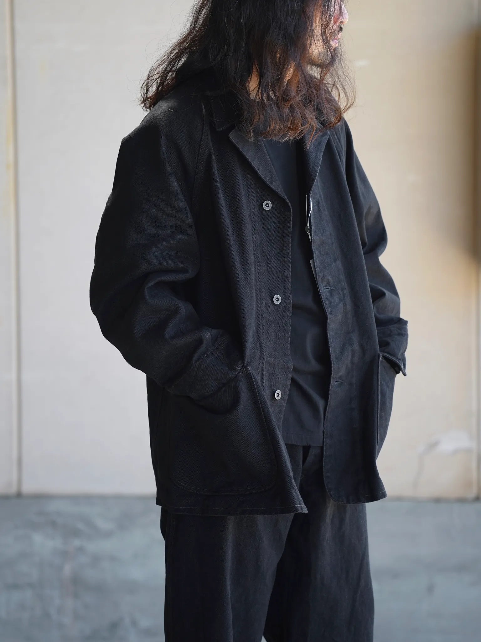 COMOLI Black Denim Work Jacket BLACK | CASANOVA&CO Online Store