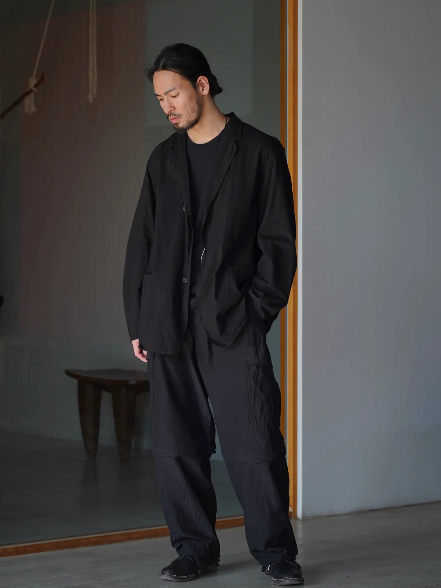 COMOLI KHADIコットン ジャケット BLACK | CASANOVA&CO (カサノヴァ