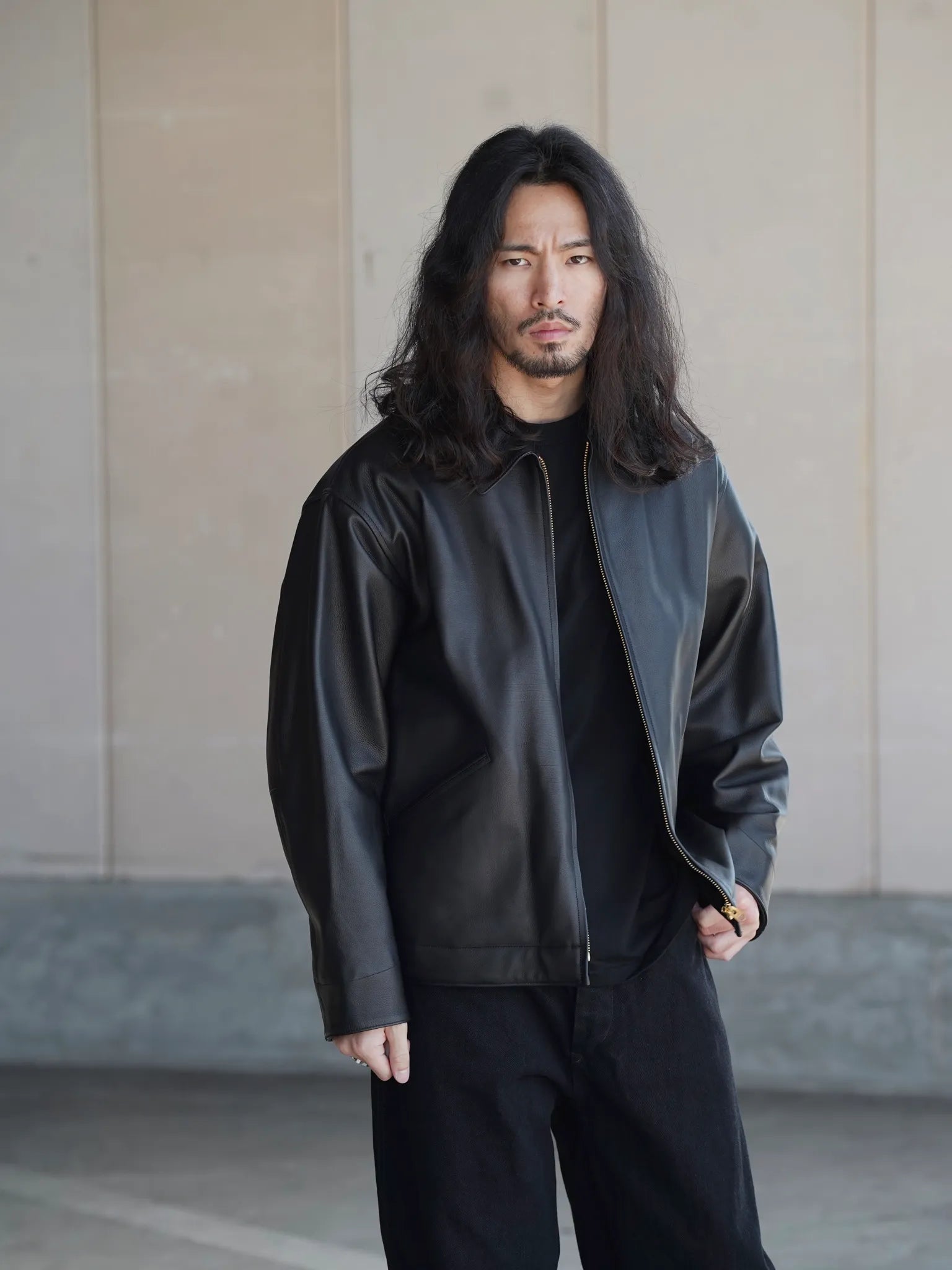 COMOLI 24aw カーフスキン ジップショートジャケット　サイズ1 COMOLI カーフスキン ジップショートジャケット BLACK | CASANOVA&CO