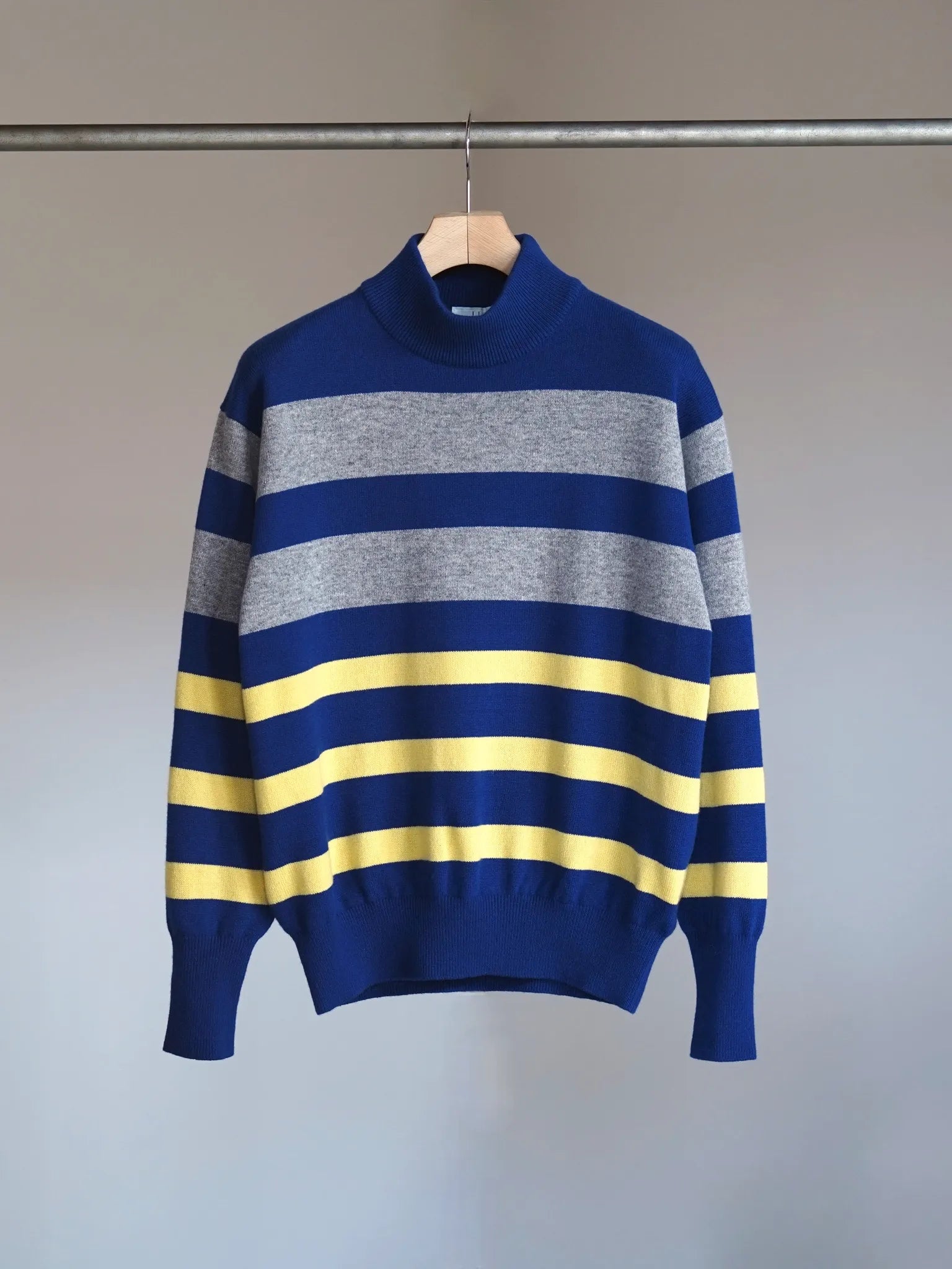 良い HERILL Cashmere Mockneck （BLUE） サイズ3 HERILL CASHMERE