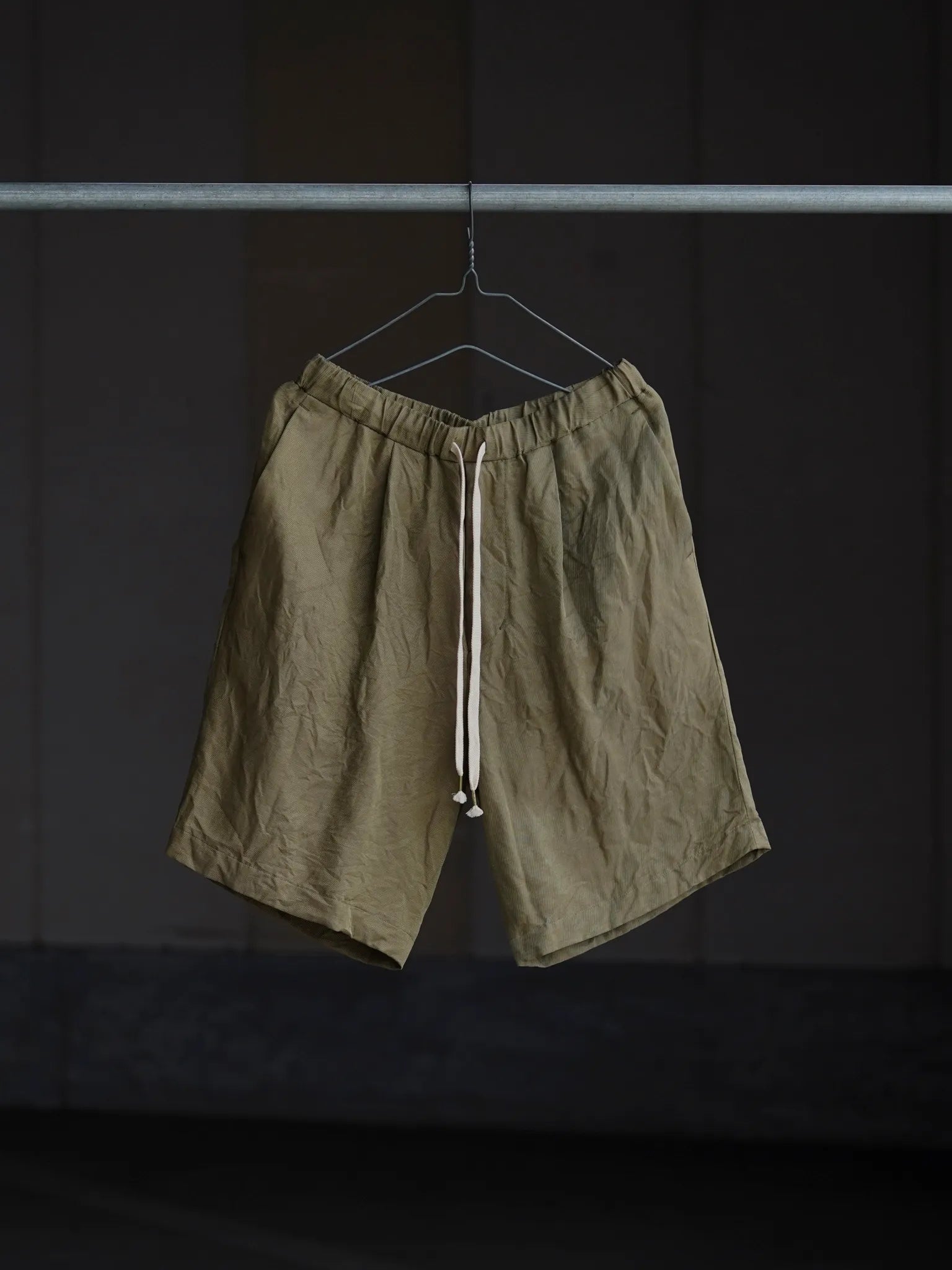 calmlence SINGLE PLEATED EASY SHORTS DBEG | CASANOVA&CO