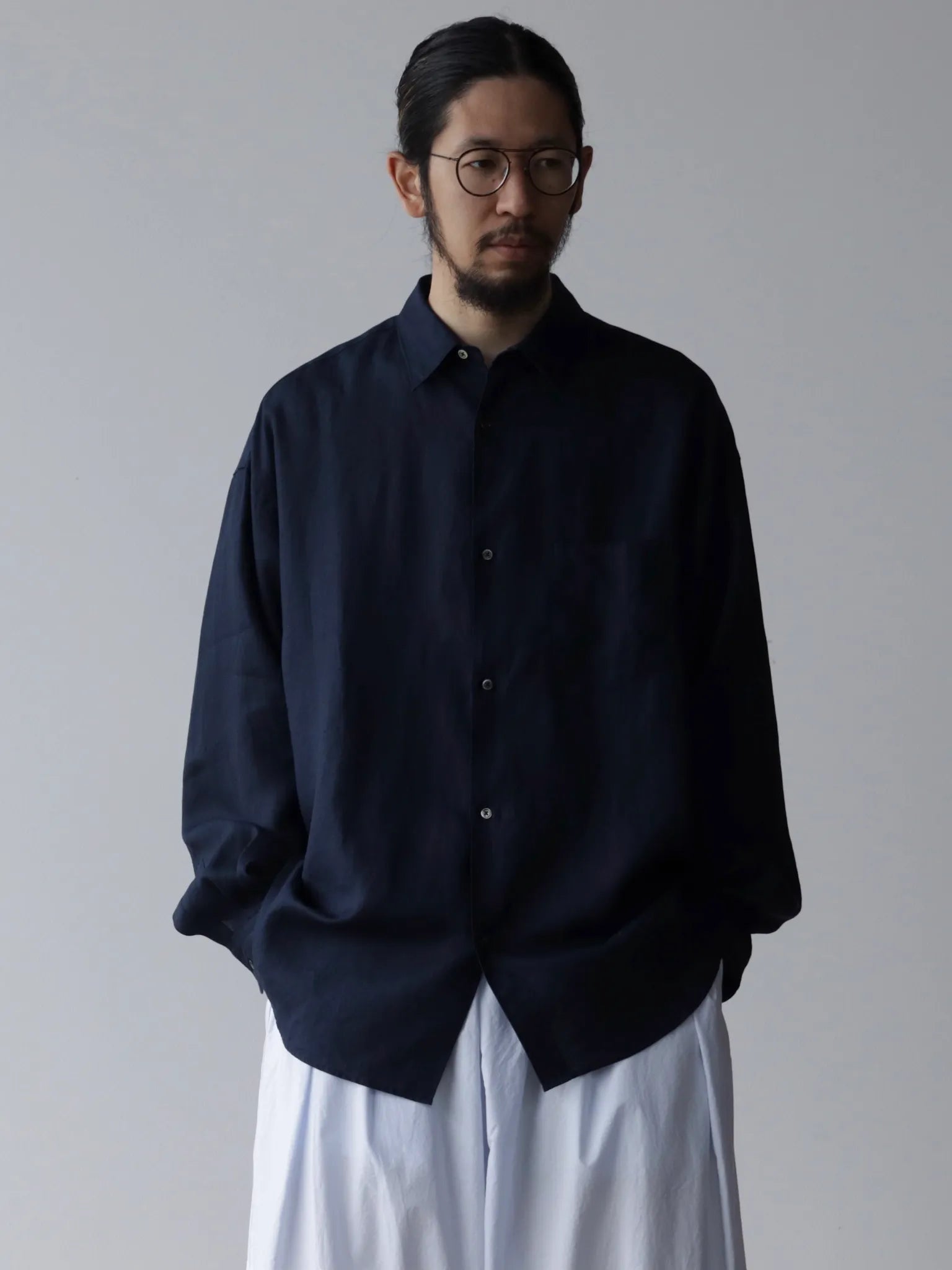 8,160円Linen L/S Oversized Regular Collar Shirt