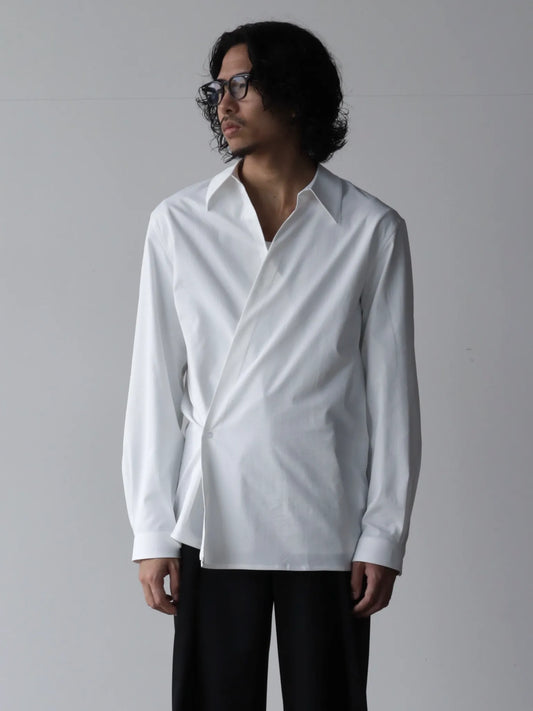 SEAN SUEN | slanted placket shirt white