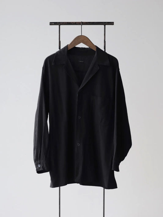 COMOLI | シルクノイル シャツジャケット BLACK
