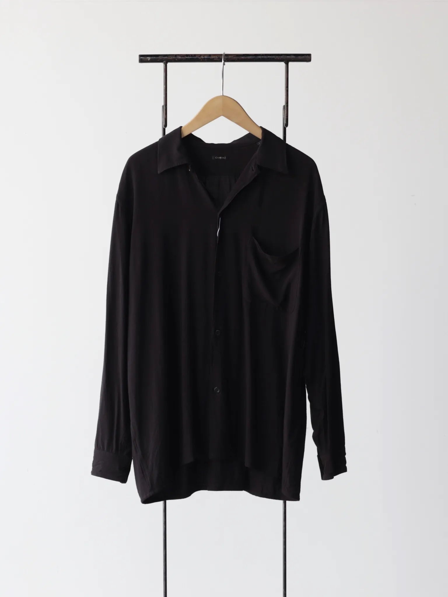 COMOLI レーヨン オープンカラーシャツ BLACK | CASANOVA&CO COMOLI レーヨン オープンカラーシャツ BLACK | CASANOVA&CO
