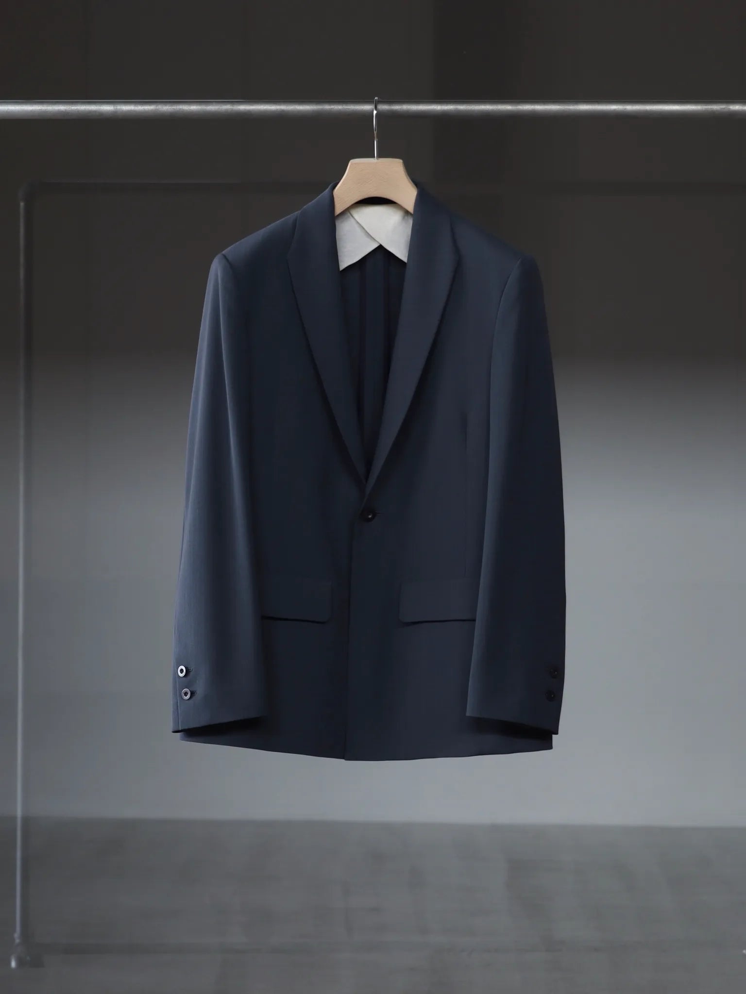 IRENISA | MODIFIED SHAWL COLLAR JACKET CHARCOAL