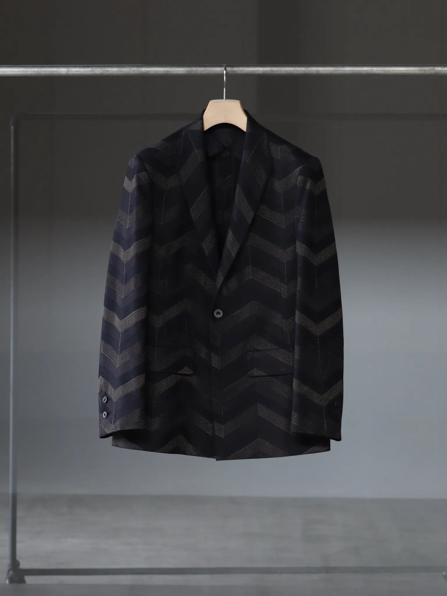 IRENISA | MODIFIED SHAWL COLLAR JACKET BLACK MIX