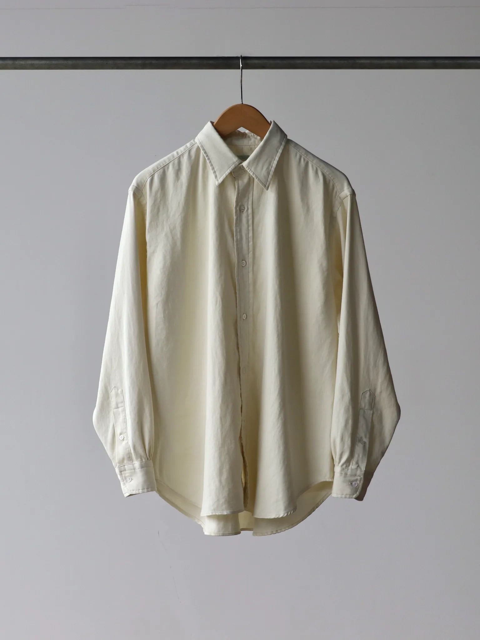 A.PRESSE Double Weave Twill Regular Collar Shirt SAND 
