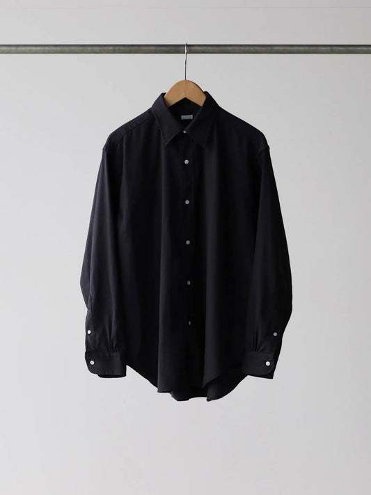a-presse-double-weave-twill-regular-collar-shirt-black-1