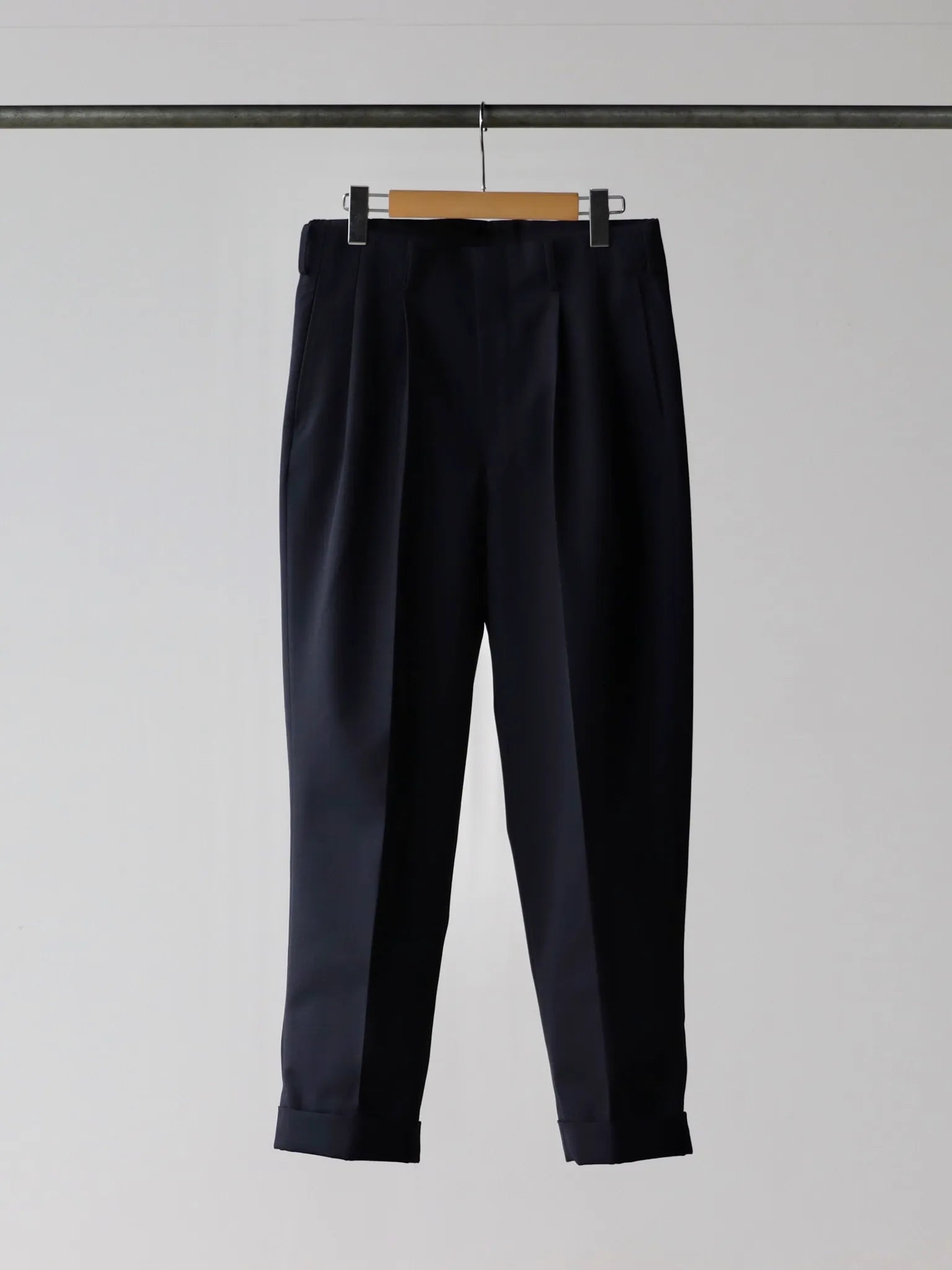 A.PRESSE | Slub Wool Navy Trousers NAVY