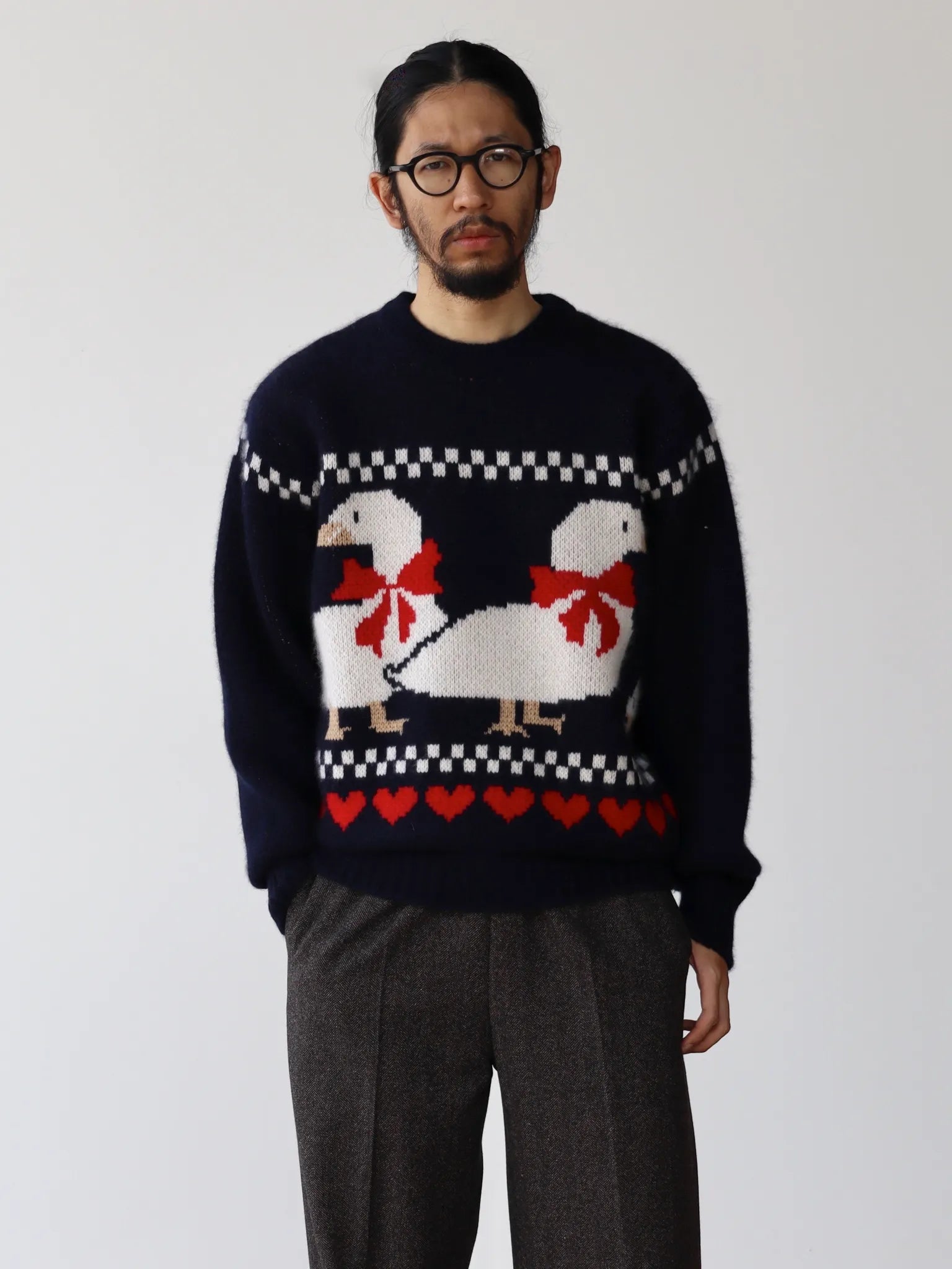 数量は多い 22AW Cashmere Jacquard アヒル Sweater for (AHIRU