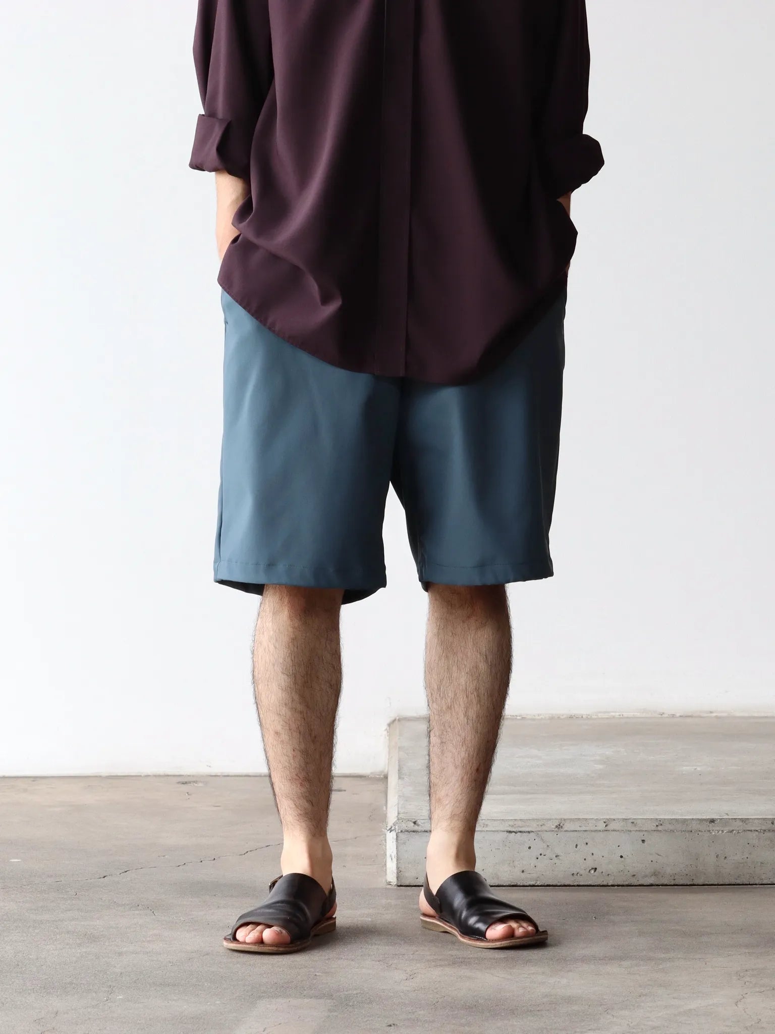 Graphpaper Stretch Double Stain Track Shorts DARK SLATE