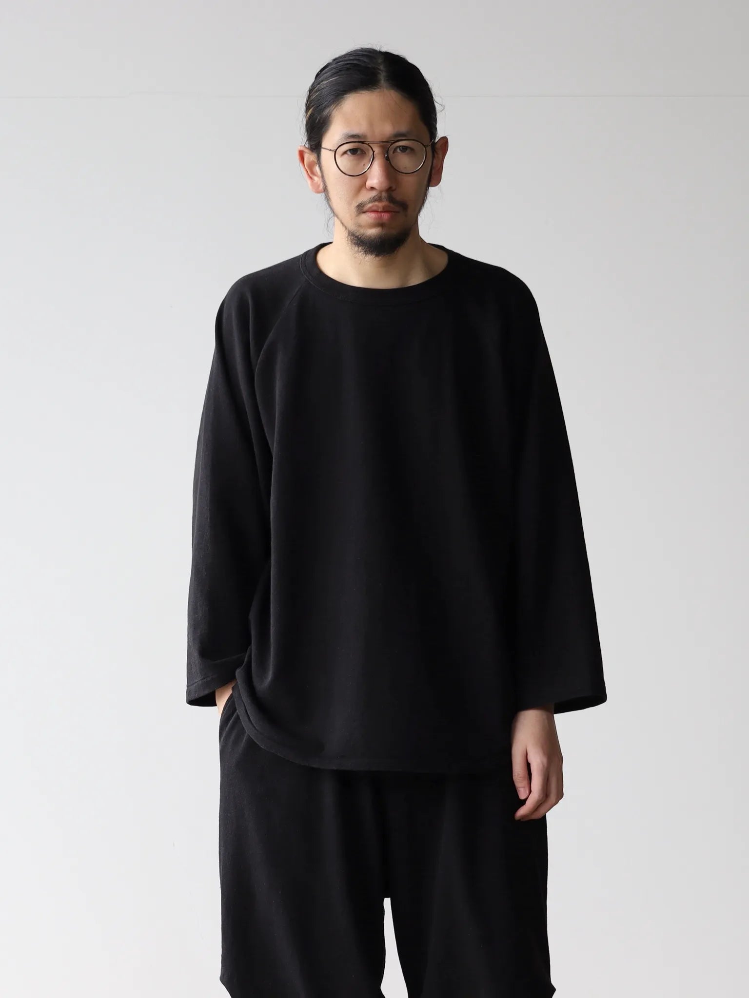 COMOLI コットンジャージー ベースボールTシャツ FADE BLACK COMOLI コットンジャージー ベースボールTシャツ FADE BLACK