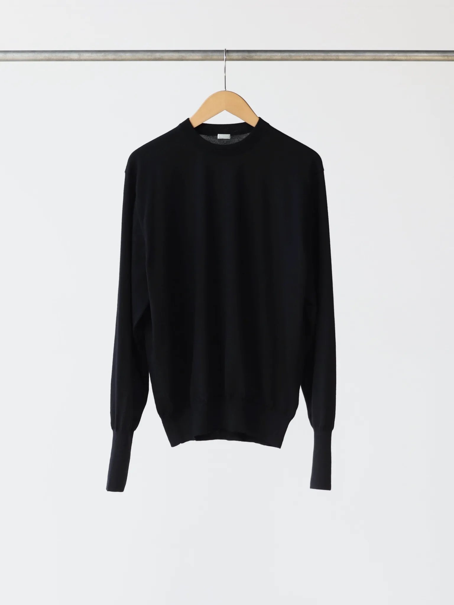 A.PRESSE Cashmere High Gauge Crew Neck Sweater BLACK 