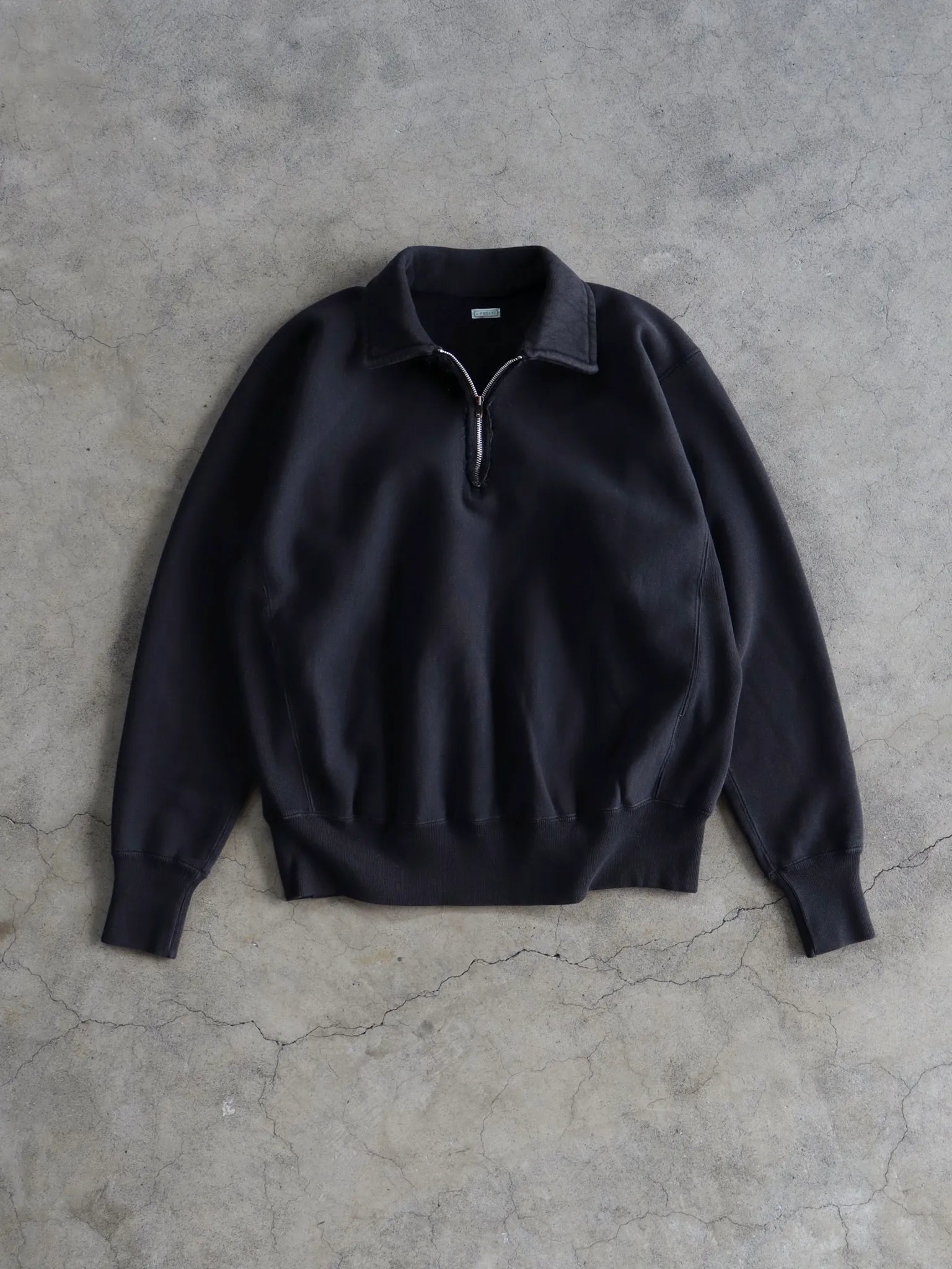 14,000円A.PRESSE Vintage Half Zip Sweatshirt 1 黒