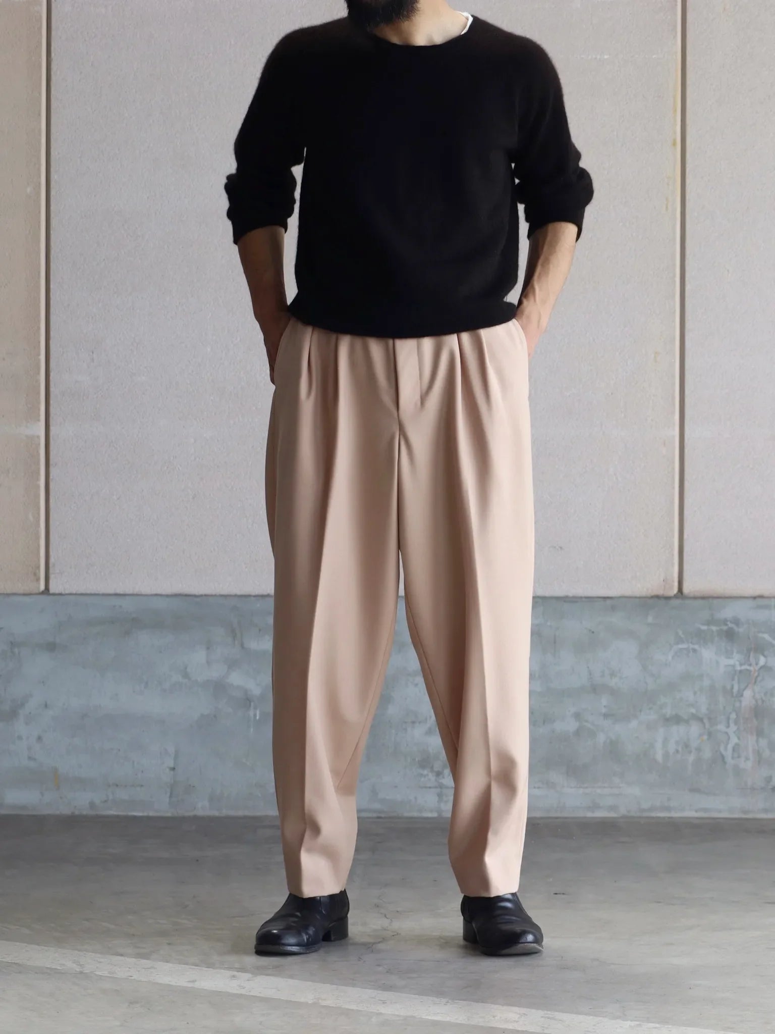 nonnotte 2 TACK WIDE TAPERED TROUSERS FRAPPE | CASANOVA&CO nonnotte 2 TACK WIDE TAPERED TROUSERS FRAPPE | CASANOVA&CO