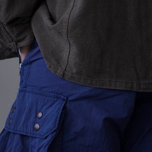 「藍染めのBIO NYLON」と「有松鳴海無地染めのSILK NOIL」