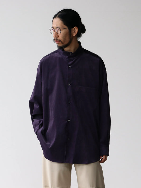 graphpaper-suvin-corduroy-stand-collar-shirt-purple-1