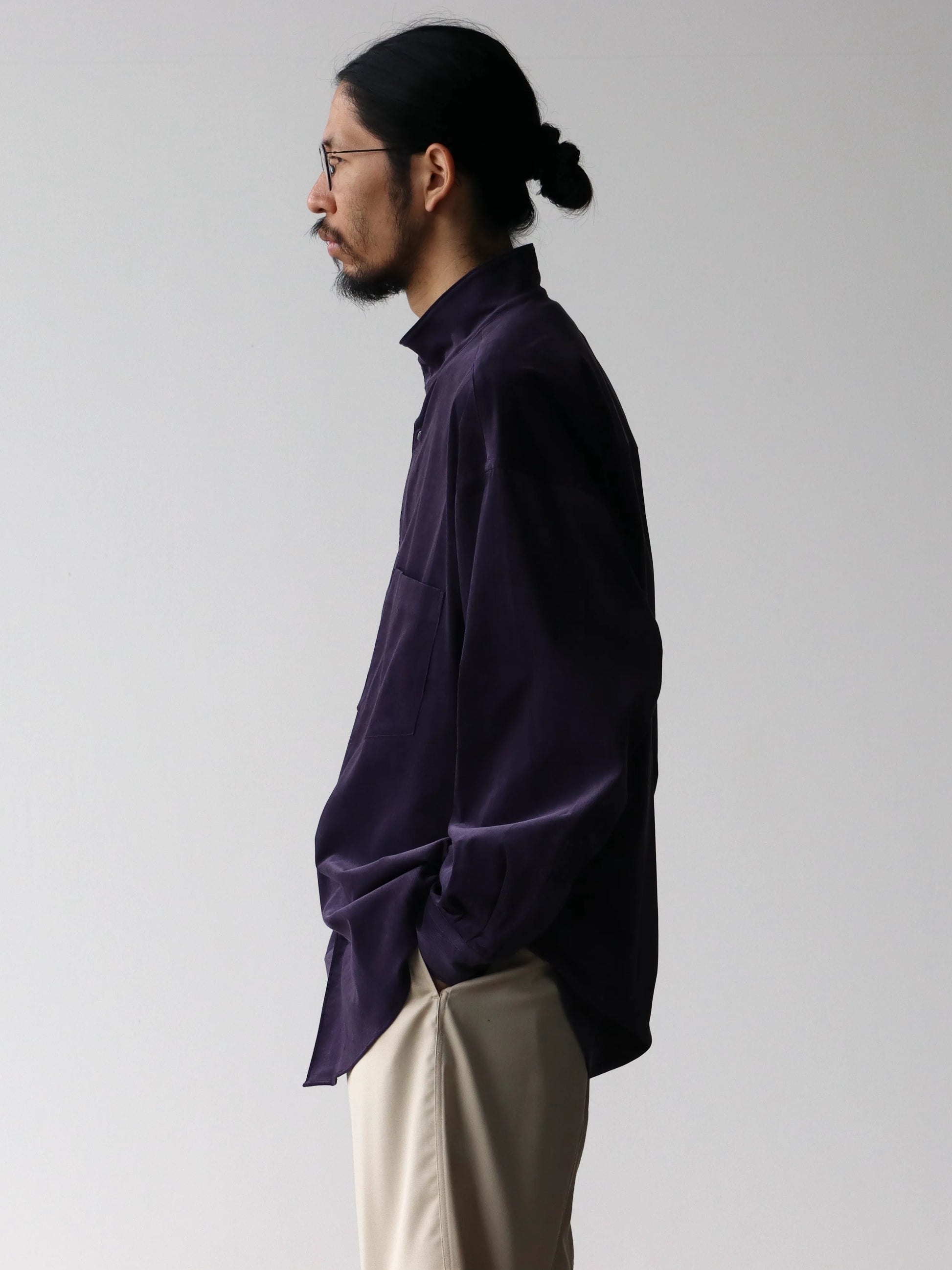 graphpaper-suvin-corduroy-stand-collar-shirt-purple-5