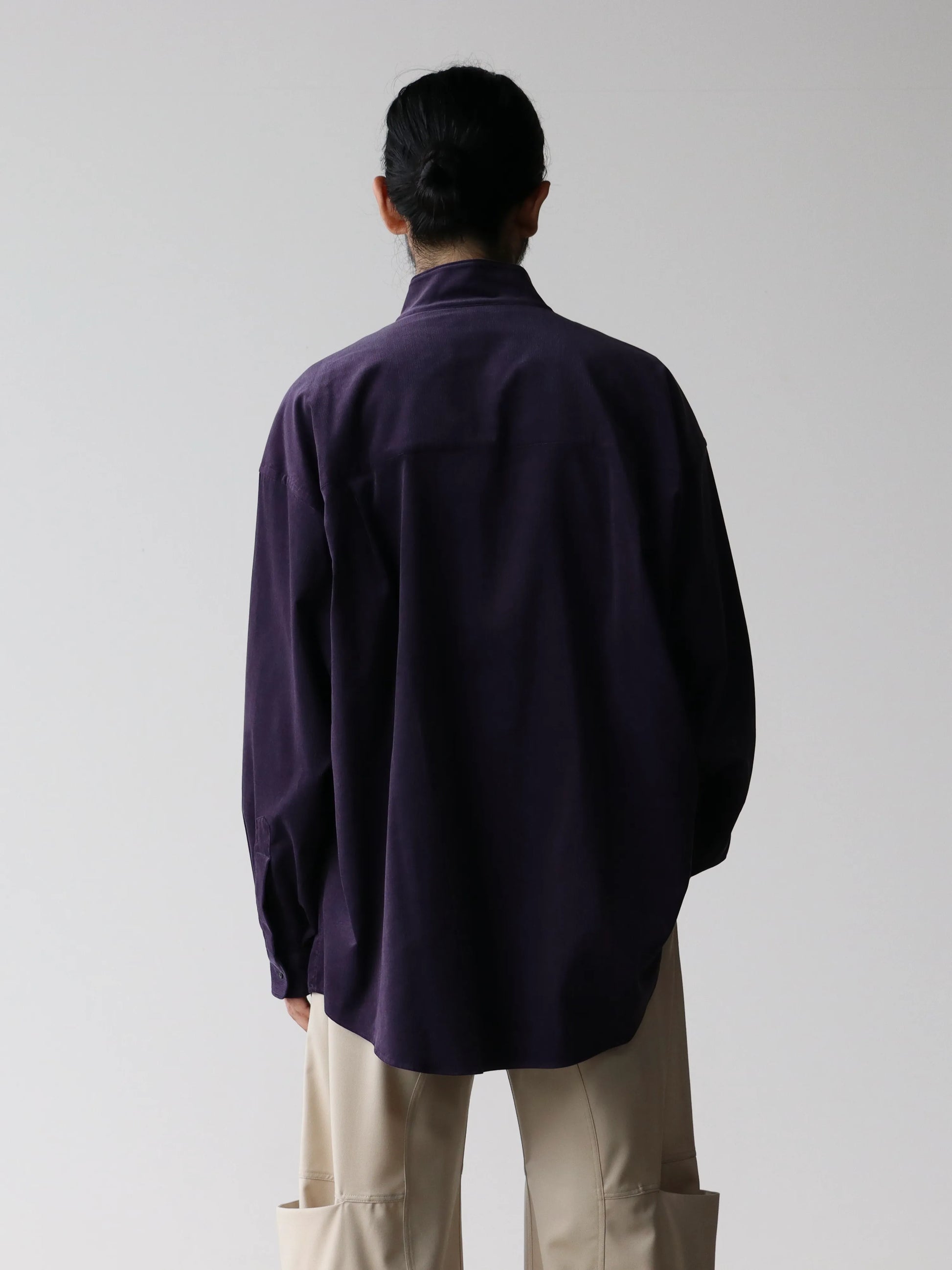 graphpaper-suvin-corduroy-stand-collar-shirt-purple-6