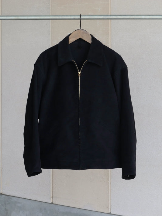 COMOLI | Moleskin zip short jacket BLACK