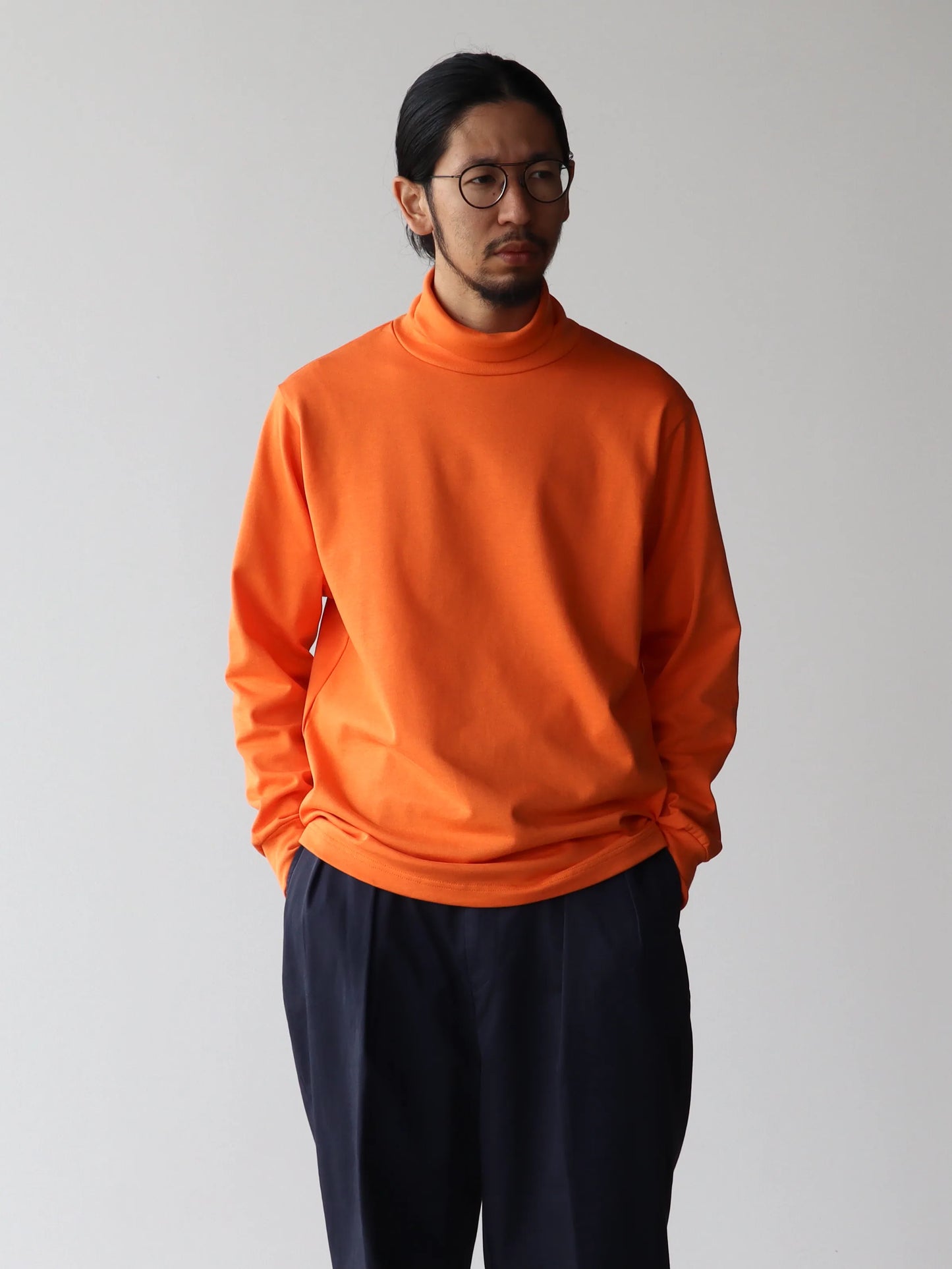 dress-plain-turtleneck-orange-1