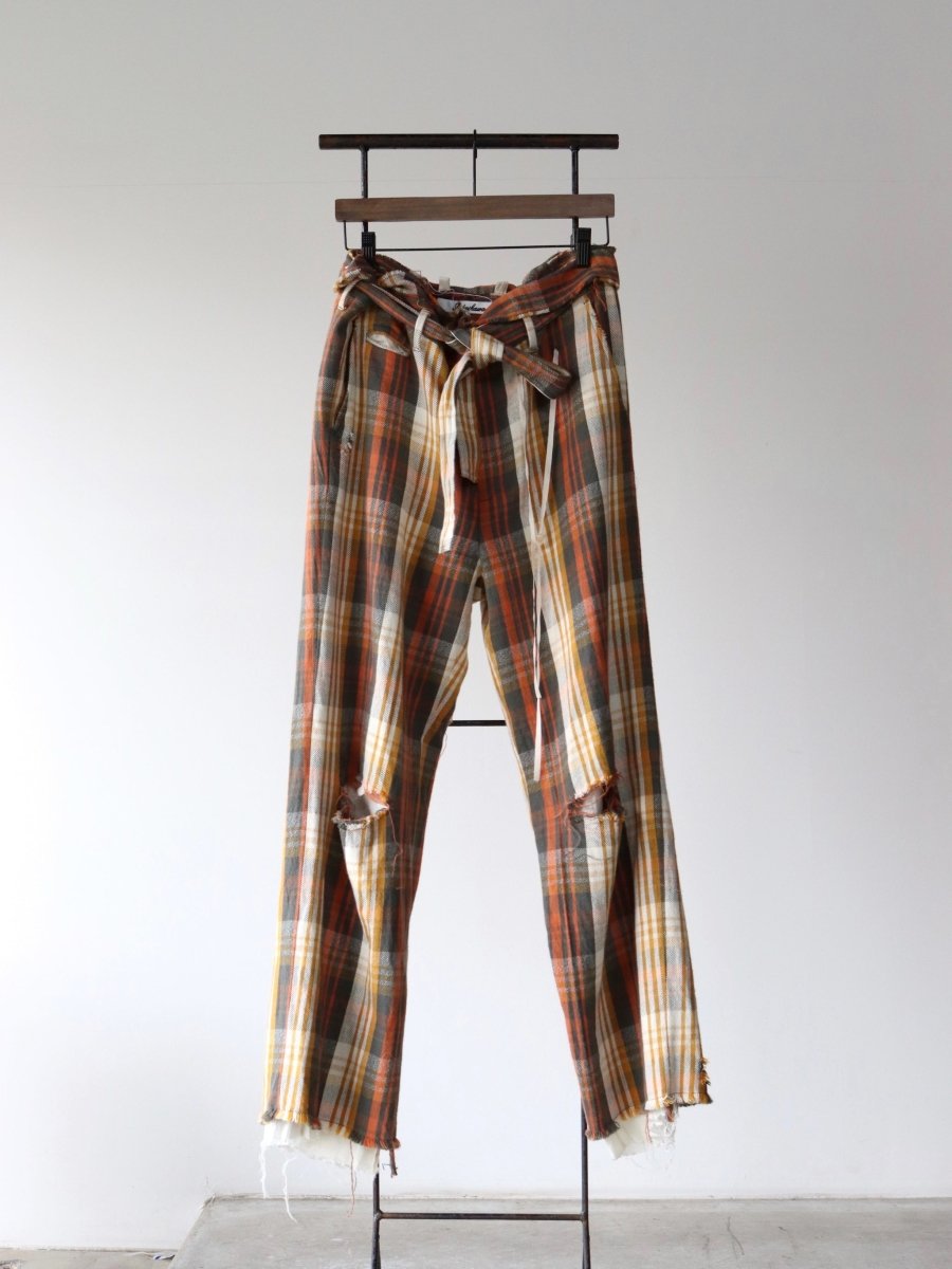 midorikawa-belted-check-trouser-brown-1