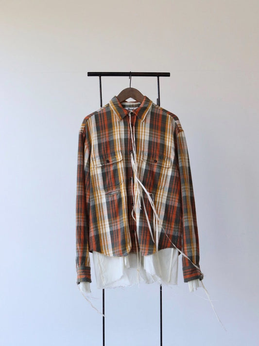 midorikawa-long-sleeve-check-shirt-brown-1