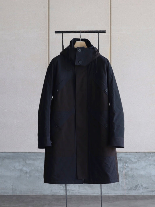 山内-ハイブリッドコットンクロス-マウンテンコート-dark-navy-brown-1