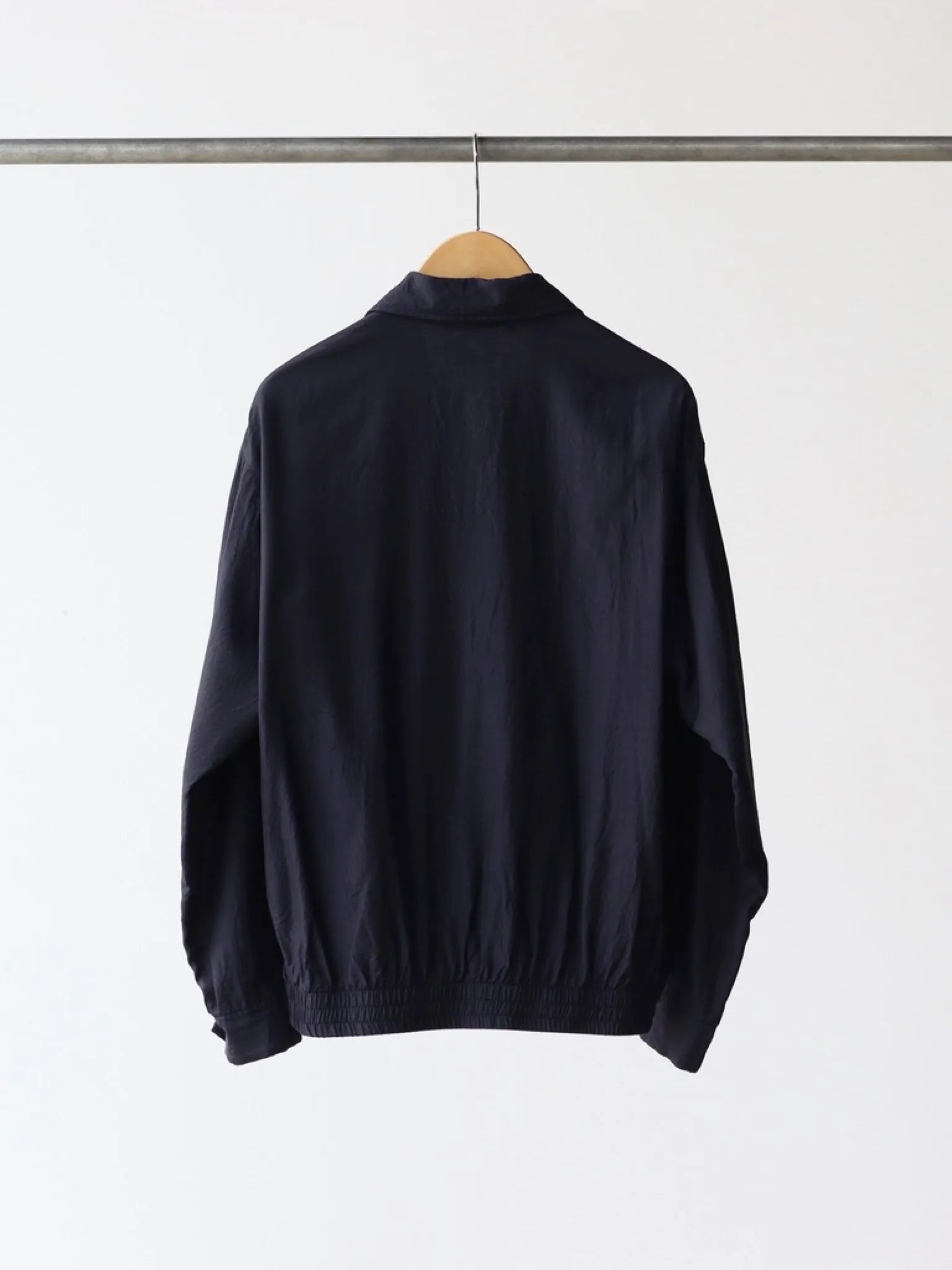 COMOLI | Wool silk swing top NAVY