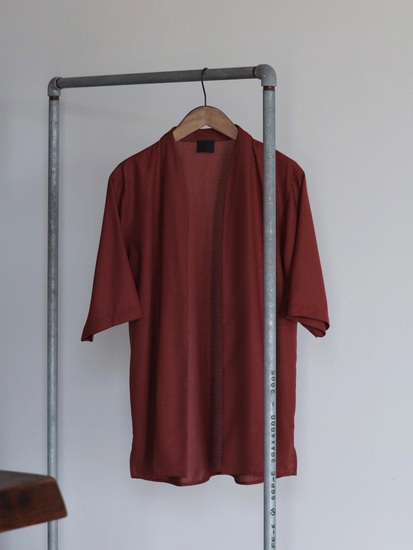 yamauchi-wool-mesh-cloth-short-sleeve-jacket-red-ocher-1