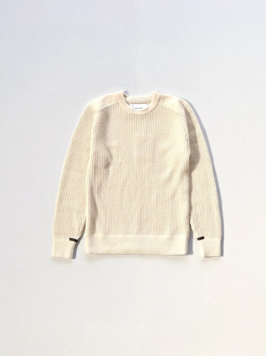 THE INOUE BROTHERS | Baby Alpaca Waffle Crew Natural White