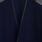 SARTO | [HIGH TWIST WOOL] NO-COLLAR JACKET NAVY STRIPE