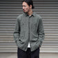 THE NULABEL | HANK DYED WORK SHIRT OLIVE/GREY