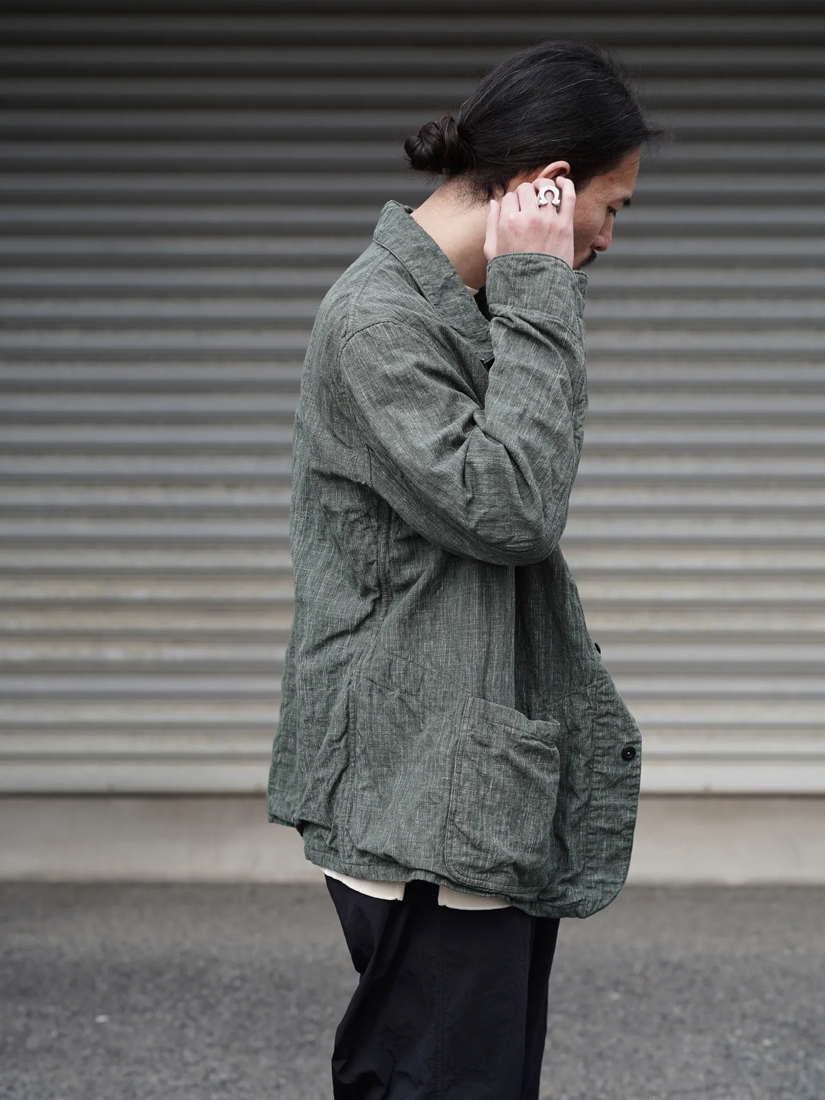 THE NULABEL | HANK DYED COVERALLS OLIVE/GREY