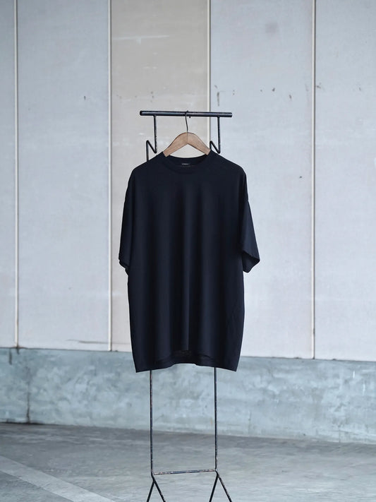 COMOLI | コットンメッシュ 半袖Tシャツ BLACK