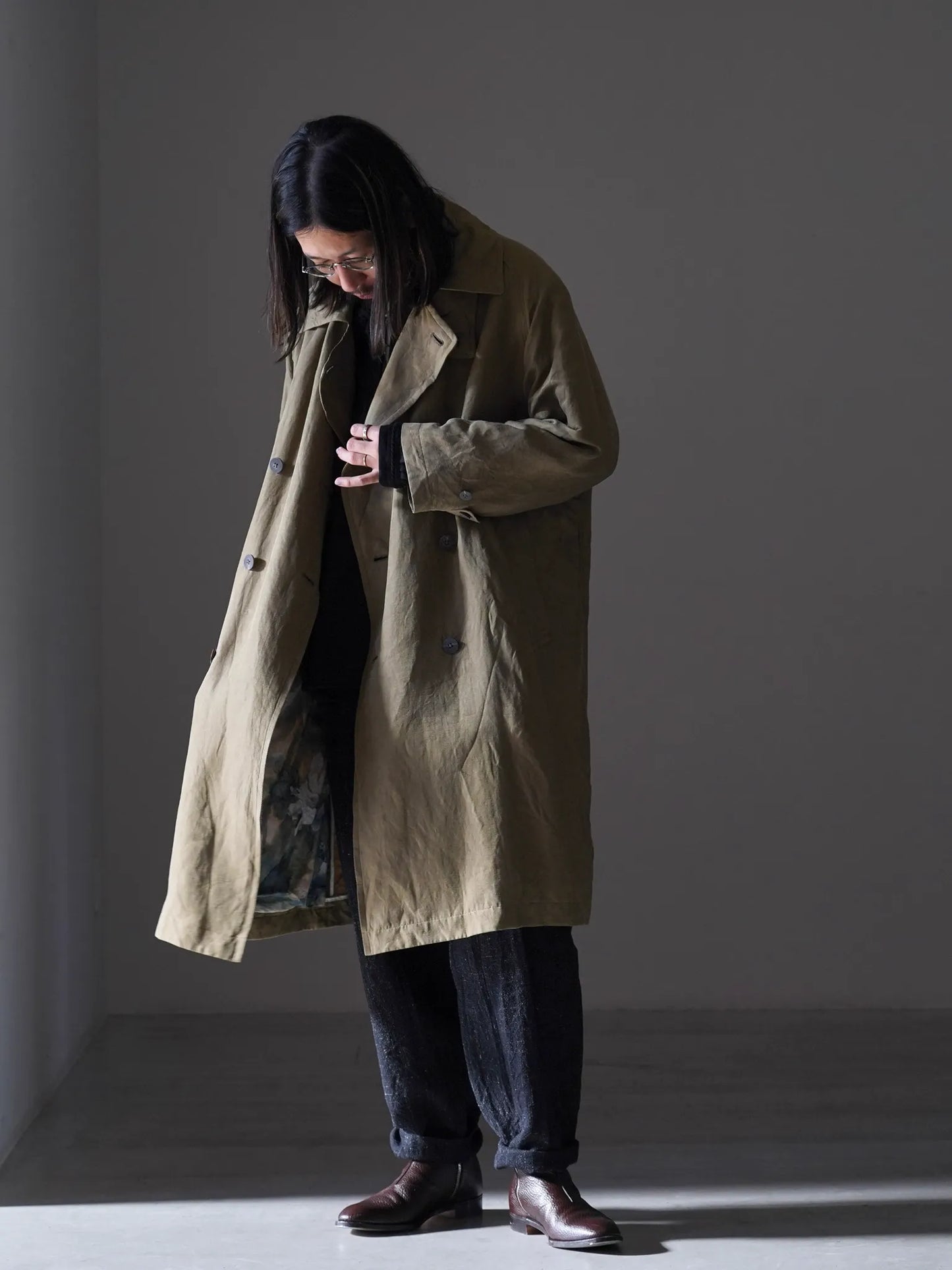 calmlence | DOUBLE BREASTED COAT DBEG