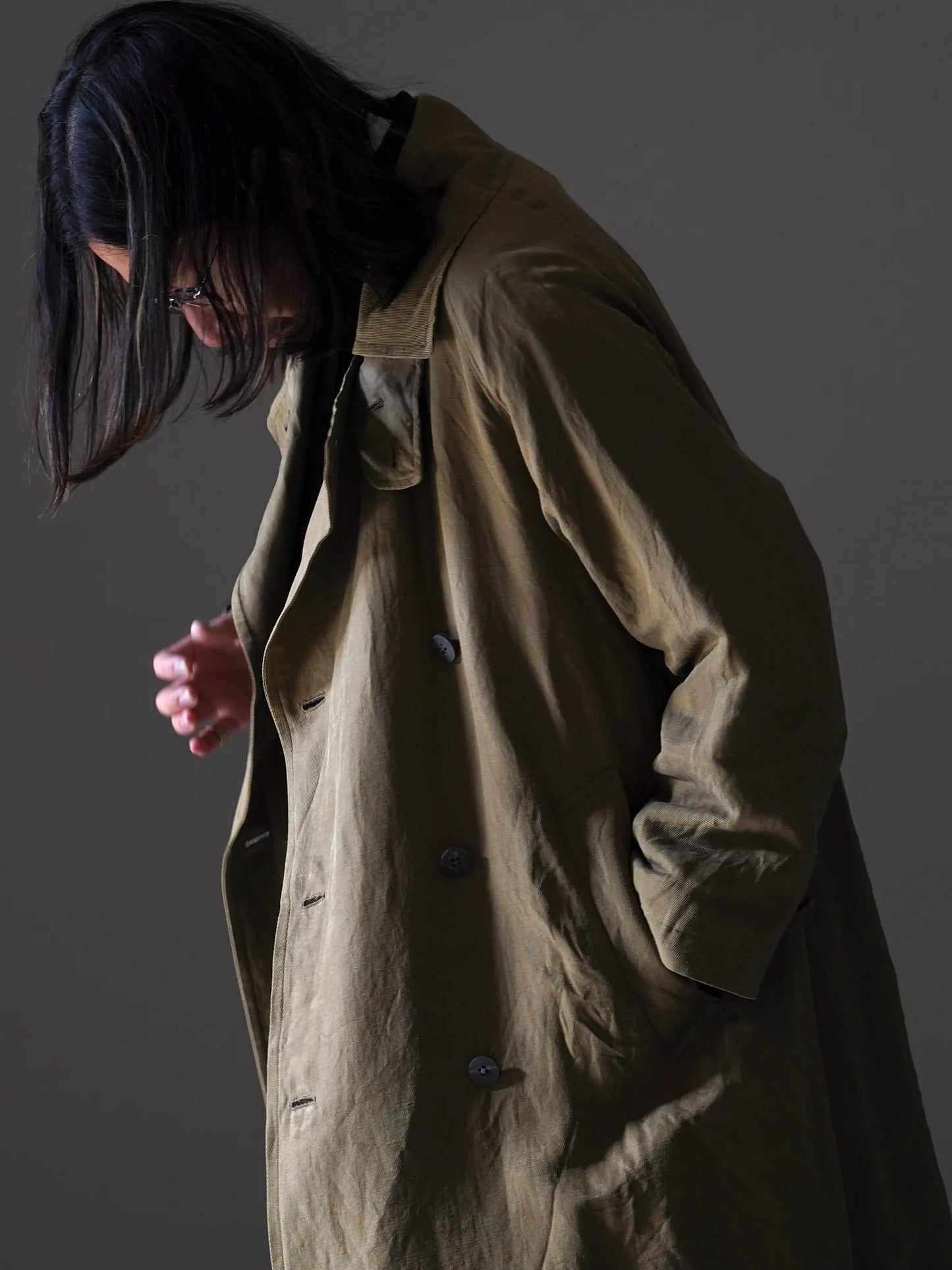 calmlence | DOUBLE BREASTED COAT DBEG