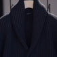 COMOLI | カシミヤ和紙 ショールカラーニットジャケット BLACK