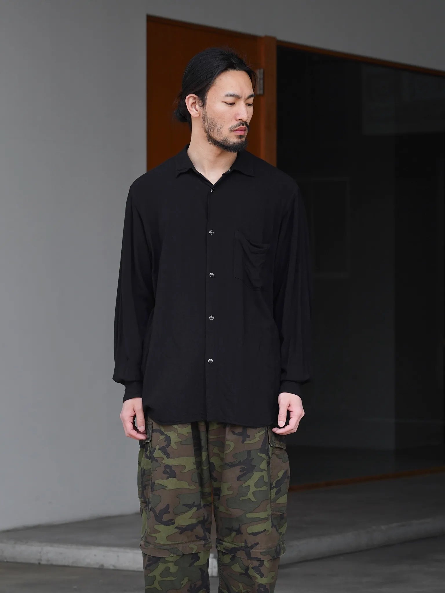 COMOLI レーヨン コモリシャツ BLACK | CASANOVA&CO (カサノヴァアンド COMOLI レーヨン コモリシャツ BLACK | CASANOVA&CO (カサノヴァアンド