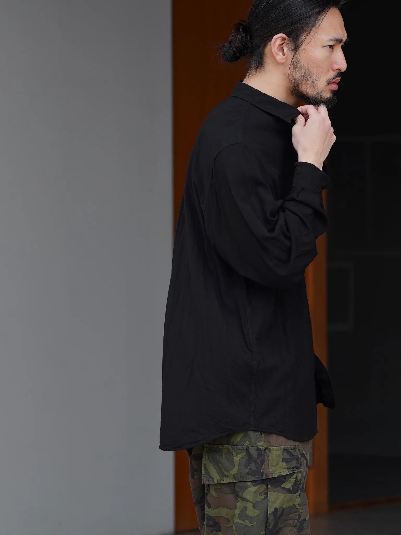 COMOLI レーヨン コモリシャツ BLACK | CASANOVA&CO (カサノヴァアンド COMOLI レーヨン コモリシャツ BLACK | CASANOVA&CO (カサノヴァアンド